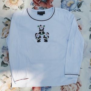 Hampshire Studio Christmas 3 Santas T-shirt White Long Sleeves Medium